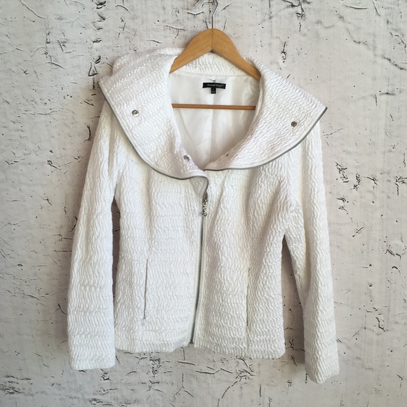 Samuel Dong Jackets & Blazers - SAMUEL DONG WHITE TEXTURAL JACKET L